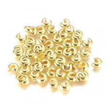 Metal Crimp bead cover 5x4.5mm Gold